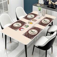 Set de 6 manteles individuales abstractos de estilo africano geométrico bohemio, lavables, de lino, para la mesa de la cocina o del comedor, decoración de granja - Multicolor - Ver 6