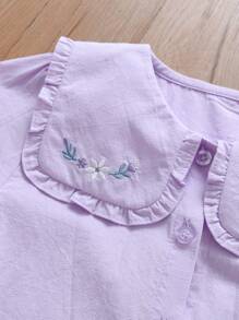 Young Girl Shirt, New Design Long Sleeve Children Blouse - Lilac Purple - View 4