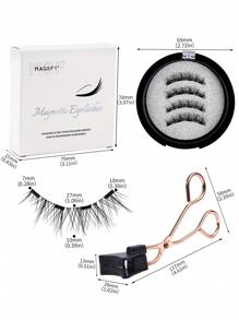 MAGEFY 1 par de kit reutilizable de pestañas postizas magnéticas con succión tipo CC, con clips magnéticos, a prueba de agua, sin pegamento para pestañas de cómic, de estilo puntiagudo mixto, cola alargada que agranda ambos ojos, finas y esponjosas para uso diario, pestañas de manga, esencial para viajar - Pestañas Spiky Manga - Ver 6