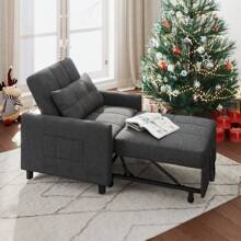 Bealife 3 In 1 Adjustable Sleeper Sofa Chair Bed, Pull Out Sleeper Bed, Adjustable Backrest Recliner, Convertible Folding Lounge Sofa, Suitable For Living Room, Bedroom, Office And Other Small Spaces - Dark Grey - View 5