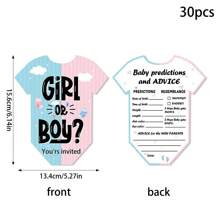 Set de 30 tarjetas de cartón para revelación de sexo con diseño de dibujos animados escrito a mano por ambos lados, adecuado para adolescentes niños/niñas en verano, casual, al aire libre, deportivo o de vacaciones, regalos de graduación, accesorios para vestido de cumpleaños - Multicolor - Ver 10
