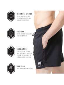 Arraia Maori Men's Set 100% Cotton Printed T-Shirt And Elastane Shorts Gym Casual - 白色/海軍藍 - 查看 5