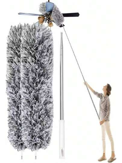 Espanador 280 Centímetros Ajustável Telescópica Dobra Duster/Casa Telhado Aranha Teia Teto Cama Mesa Cleaner/Escova De Limpeza De Poeira