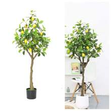 Artificial Lemon Tree,4FT/5FT Tall Fake Lemon Plant In Pot,Faux Lemon Fruit Tree Indoor Fruit Tree For Home Decor Office Living Room - Green - View 1