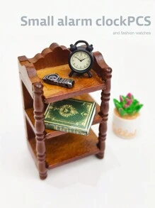 1 件金属合金微型闹钟和手表配件适用于 1:6 和 1:12 娃娃屋梳妆台装饰、游戏场景模型部件、减压玩具、派对礼物（贴纸随机） - 彩色 - 查看 3
