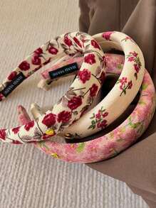 4pcs Women Retro Ditsy Floral Top Knot Headbands, Versatile For Daily, Home, School, Beach, Work, Party, Holiday, Birthday, Back To School, New Year, Mother's Day Gifts,Hairband,Hair Hoop