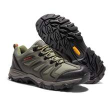 Men's Low Top Waterproof Hiking Shoes Trekking Trails Outdoor Work Shoes - xanh quân đội - Xem 2