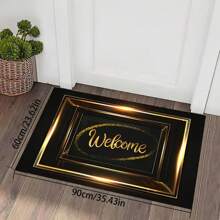 1pc Elegant Golden Modern Entry Rug For High Traffic Areas,Stain-Resistant Welcome Doormat - Machine Washable, Non-Slip Backed, Low Pile Entrance Mat, Polyester, Indoor/Outdoor Home Decor Gifts Birthday Graduation - Multicolor - View 12