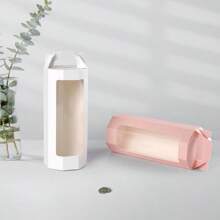 10pcs Octagon Transparent Display Box, In-Stock Solid Light Pink Windowed Cute Folding Flower Gift Box - 10pcs - View 5