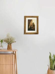1 pieza Marco de lienzo ornamentado de estilo antiguo y dorado, marco decorativo elegante para el hogar y la sala de estar, adecuado para lienzos, impresiones de arte de pintura al óleo, diseño clásico, regalo ideal para ella - Multicolor - Ver 4