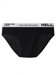 6pcs Men's Graphic Letter Print Breathable Briefs