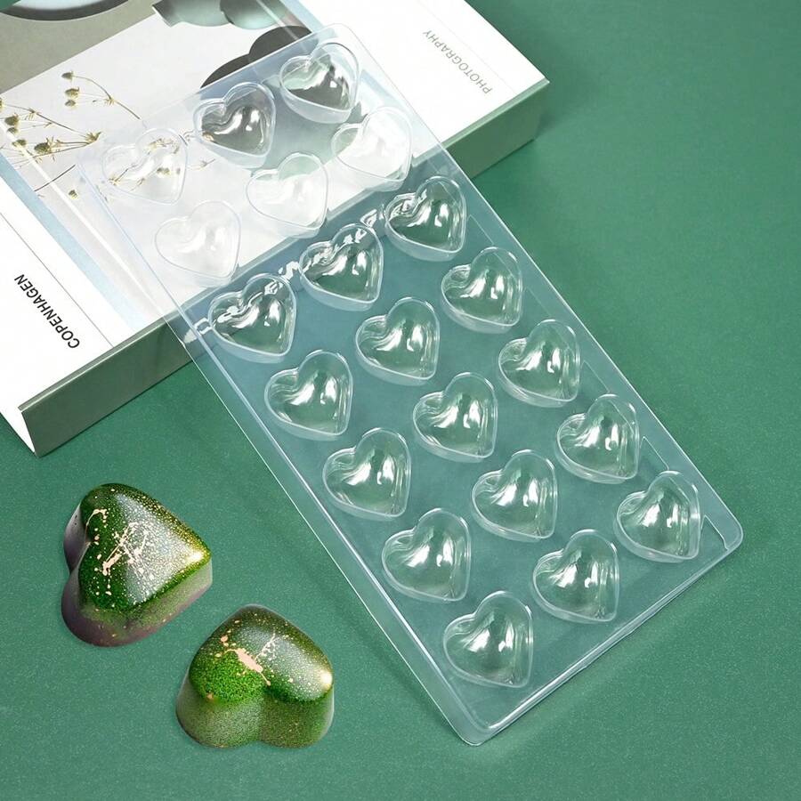 1 Peça Molde de Chocolate de Plástico, Molde para Encher Doces, Molde de Chocolate em Forma de Coração, Molde de Chocolate em Meia-Lua de Azeitona, Molde de Decoração de Bolo, Molde de Chocolate Artesanal Criativo, Molde para Assar Sobremesa, Molde DIY de Doces do Dia dos Namorados, Suprimentos de Cozinha para Assar