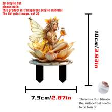 1 st. 10 cm/3,94 inch Boheemse stijl 2D bloementuindecoratie grondpaal, oranje tuingazonpaal, decoratie voor tuin, tuin, boerderij, buiten, housewarmingcadeau, woondecoratie, bonsaidecoratie