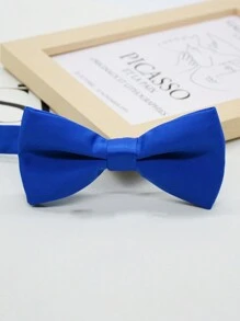 1pc Men's Solid Color Double Layer Bow Tie, Versatile For Party, Performance And Formal Suit