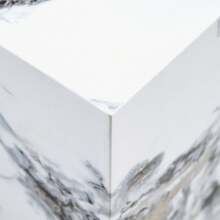 MUUOKY 11.8"Modern Square Marble Side Table, White Faux Marble End Table For Living Room, Bedroom, Sofa, Couch, Bedside Nightstand Accent Table, Small Coffee Table For Apartment, Home, Office, Fully Assembled, Easy To Clean, Stylish Home Decor Furniture, Spring Refresh, Summer - trắng - Xem 9