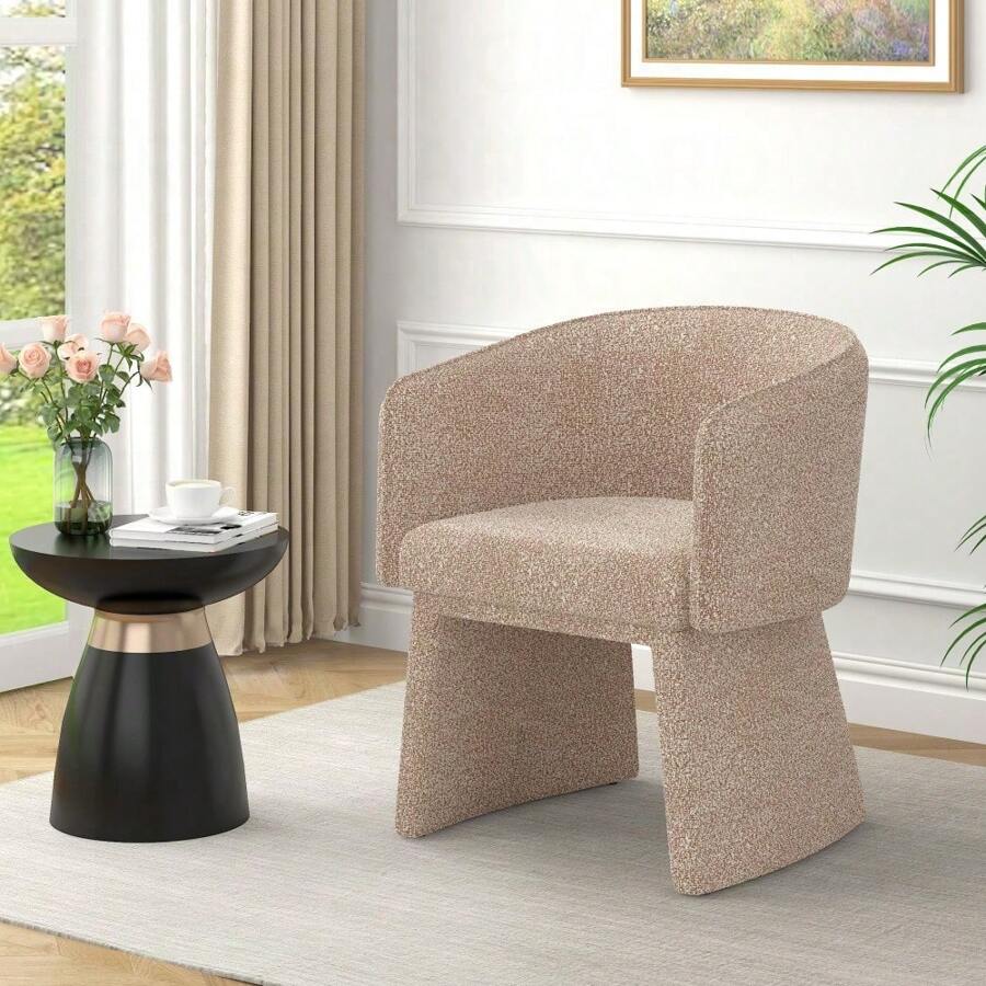 Modern Style Simple And Elegant Chair, White Leisure Chair, Suitable For Dining/Bedroom/Living Room/Reception Desk -Pink,Yifei Store