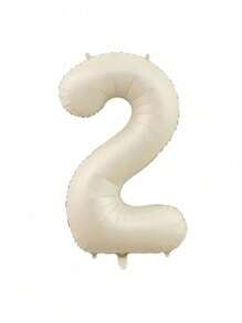 1pc Creamy White 32-Inch Number Balloon Happy Birthday Party Foil Balloon For Milestone Birthday Decoration