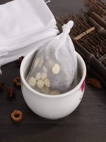 100pcs/200pcs Multi-Purpose Disposable Non-Woven Drawstring Tea Bag, White Filter Bag, With Drawstring, Easy To Pour And Clean, Suitable For Coffee, Tea, Herbs, Spices, Jewelry Packaging And Gift Bundling Back To School - White - View 10