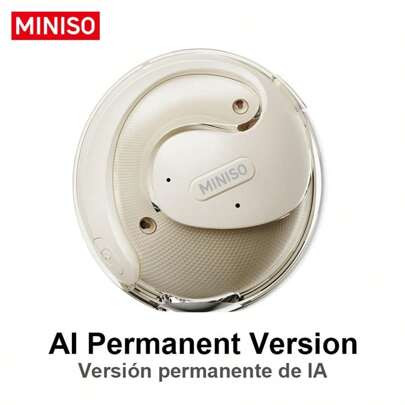Miniso Auriculares traductores inalámbricos X15Pro, compatibles con 148 idiomas para traducción en tiempo real, calidad de sonido HiFi, reproducción de música, función de llamada, cancelación de ruido, con micrófono