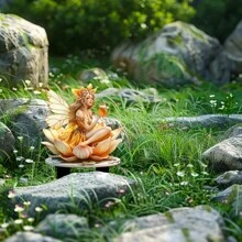1 st. 10 cm/3,94 inch Boheemse stijl 2D bloementuindecoratie grondpaal, oranje tuingazonpaal, decoratie voor tuin, tuin, boerderij, buiten, housewarmingcadeau, woondecoratie, bonsaidecoratie