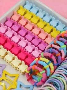 Set di 875 accessori per capelli - fasce, fermagli, mollette, elastici, nastri, confezione regalo per ragazze