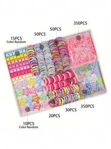 Set di 875 accessori per capelli - fasce, fermagli, mollette, elastici, nastri, confezione regalo per ragazze