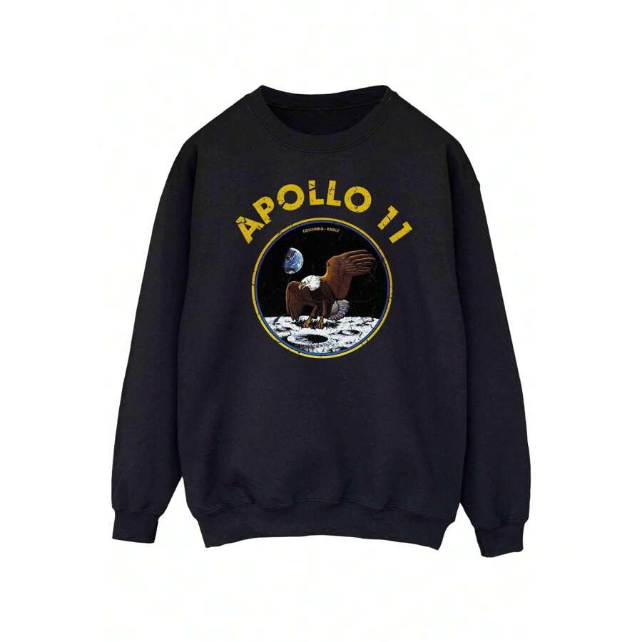 NASA Womens/Ladies Classic Apollo 11 Sweatshirt (Black) - 280gsm 50% Cotton/50% Polyester - Black - View 1
