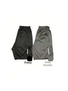 Kit 2 Dry Fit Bermuda Shorts Sports Training With Zipper Pocket! Resale - 灰色 - 查看 2