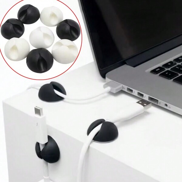 10/20/40 Pcs Car Cable Clip Wire Tie Clip Office Desk Fixer Organizer Black Color Clamp Cord Cable Line Holder Computer USB Line Fastener Auto Accessories