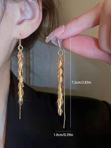 Chic Dangle Earrings Golden Wheat Design Match Daily Outfits Party Accessories Casual Dating Decor Fashionable Stuff