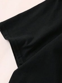 Lulu's wish Camiseta de moda nueva para niños pequeños, camiseta negra de manga corta con estampado de rock para niños