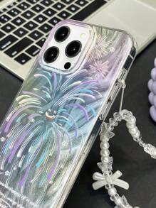 1 件时尚闪亮烟花和星星印花透明手机壳带挂绳，适用于 Iphone11/12/13/14/15/16 16PRO 16PROMAX、系列 GalaxyA05/A15/A25/A35/A53/A54/A55/S23/S24ULTRA - 彩色 - 查看 5