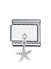 1pc 2025 Valentine's Day Exquisite Starfish, Seaside, Heart, Little Fish, Fish Tail DIY Stainless Steel Beaded Charm Bracelet Jewelry Making Kit, Suitable For Holiday Gifts, Parties, Daily Outfit Accessories