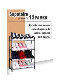 Sapateira 4 andares Organizador de Sapatos Tenis 8 Pares Desmontavel Movel Preto