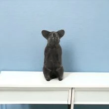 8" Black Rustic Metal Pig Figurine - Black - View 4