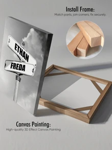 1 pieza Cartel de calle personalizado de la familia en lienzo, arte de pared de señal de calle personalizada con varios nombres, arte de pared de lienzo de carteles y impresiones creativos de señal de calle, pintura de lienzo personalizada con nombres de miembros de la familia para sala de estar, para el Día de San Valentín, para el Día de la Madre, para cumpleaños, para el Día del Niño, para el Día del Padre, para graduación, para bodas, para inauguración de la casa, comedor, sala de estar, dormitorio, oficina, salón de té, hogar, Día de San Valentín, decoración del Día de San Valentín, regalos, Vida lenta del verano