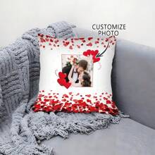 1pc Personalized Valentine Pillow, Photo, HD Print Custom Photo Pillow Case, Souvenir Pillow Case, Great Holiday Gifts For Loved Ones