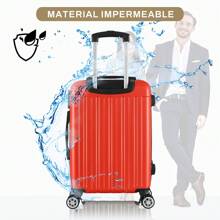 Maleta de viaje rígida de 20 pulgadas para llevar a bordo, equipaje de mano con 4 ruedas y candado integrado, variedad de colores - Beis - Ver 3