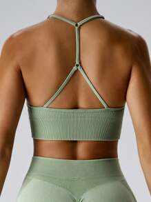 Set de 2 piezas con top tipo camiseta de mujer con correas ajustables y efecto mate, conjunto de ropa deportiva de yoga de cintura alta