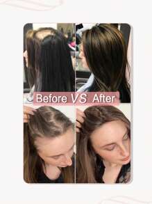 Hair Toppers For Hair Loss 18inch Hair Pieces For Women 6.5X6.5 Inch Hair Topper Adding Extra Hair Volume, Light Brown With Highlights Straight Hair Toppers For Women - 挑染棕色 - 查看 8