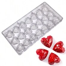21-Cavity Polycarbonate Material Heart-Shaped Chocolate/Candy Mould, Handmade Confectionery DIY Mold, Suitable For Valentine's Day
