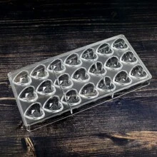 21-Cavity Polycarbonate Material Heart-Shaped Chocolate/Candy Mould, Handmade Confectionery DIY Mold, Suitable For Valentine's Day