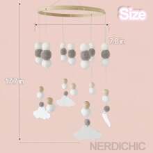 Baby Crib Mobile For Boys Girls, Nursery Mobile For Bassinet, Neutral Gender Boho Cloud Crib Decor, Hanging Mobile Accessories Toy For Infant Bedroom Newborn Gift - White Cloud - White - View 3