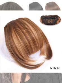 Natural Straight Synthetic Bangs High Temperature Fiber Clip-In Full Bangs With Fringe Of Hair 6 Inch Elegant Women's Clip-In Synthetic Hair Bangs With Sideburns - Perfect For Daily Use & Instant Style Upgrade Synthetic Women's Hair Short Straight Bangs Brown Black Red Wig Clip In Hairpieces For Black Heat Resistant Fiber