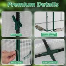 Lifezeal 47.5''x 21.5''x 24''Portable Mini Greenhouse With 2 Zipper Doors & Ground Stakes - 白色和綠色 - 查看 4