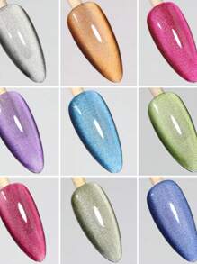 9 Color Options, 12ML Per Bottle, Golden Autumn And Winter Christmas, Aurora, Rainbow Mermaid, Ji Magic Box, Wide Cat's Eye, Cat's Eye Nail Polish Glue, 2025 New Porcelain Gold Popping Nail Polish, Crystal Porcelain White Glass Beads, Cat's Eye Nail Art, Suitable For All Women, Shopping, Dating, Commuting, Home DIY Nail Salon, With LDE Light, Ultraviolet Primer, Cover Glue, Use