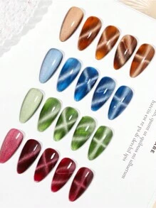 9 Color Options, 12ML Per Bottle, Golden Autumn And Winter Christmas, Aurora, Rainbow Mermaid, Ji Magic Box, Wide Cat's Eye, Cat's Eye Nail Polish Glue, 2025 New Porcelain Gold Popping Nail Polish, Crystal Porcelain White Glass Beads, Cat's Eye Nail Art, Suitable For All Women, Shopping, Dating, Commuting, Home DIY Nail Salon, With LDE Light, Ultraviolet Primer, Cover Glue, Use