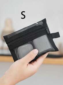 Mesh Pouch, Make Up Bag With Zipper Cosmetic Organizer Pouch For Daily Or Travel To Keep Small Items, 1 Pc Black Data Cable Storage Bag And Makeup Bag Toilet Storage Bag, Semi Transparent Mesh Classic Portable Travel Bag Makeup Travel Toiletry Organizer Clear Essentials Gifts Storage Zipper Accessories Nail Bag, Room Decor, Bags, Makeup Bag, Travel, Make Up Bag, Organizer, Make Up Bag, Desk Organiser, Cosmetic Bag, Make Up Bag, Bag, Make Up Pouch, Makeup Bags, Small Makeup Bag,Makeup Pouch,Cosmetic Bag,Travel Essential,Large Capacity,Large Makeup Bag,Christmas Gifts,Pouch,Travel,Gifts For Women,Women's Necessaire,Travel Essential,Pouch,Clutch / Small Handbag,Necessaire,Makeup Organizer,Makeup Organize,Pouch,Brush Holder,Mini Pouch,Large Capacity Pouch