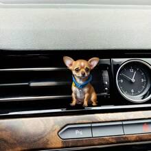1pc Acrylic Car Vent Clip Air Fresheners Cute Chihuahua Shaped Air Vent Freshener - Decorative Acrylic Aromatherapy Diffuser Easy Installation Kit, Long-Lasting Fragrance, Compact Design, And Adorable Interior Accessory