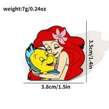 1 Pc Cartoon The Brooch Cute Princess Fish Enamel Pin Metal Badge Jewelry Clothes Backpack Accessories Gift For Friends Dress Accessories Pin For Clothes Bag Charm Backpack For School